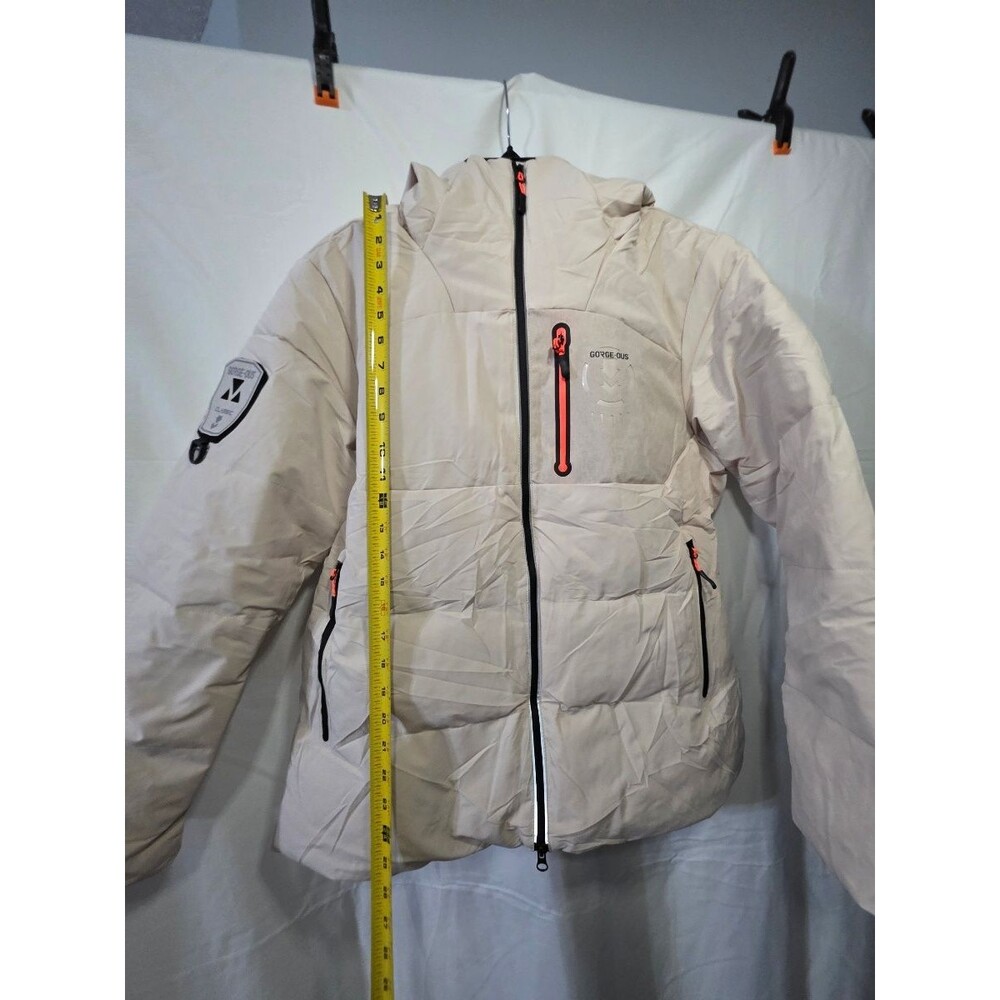 GORE-GOUS Boys Puffer Jacket Beige Hooded Size L - Picture 2 of 8